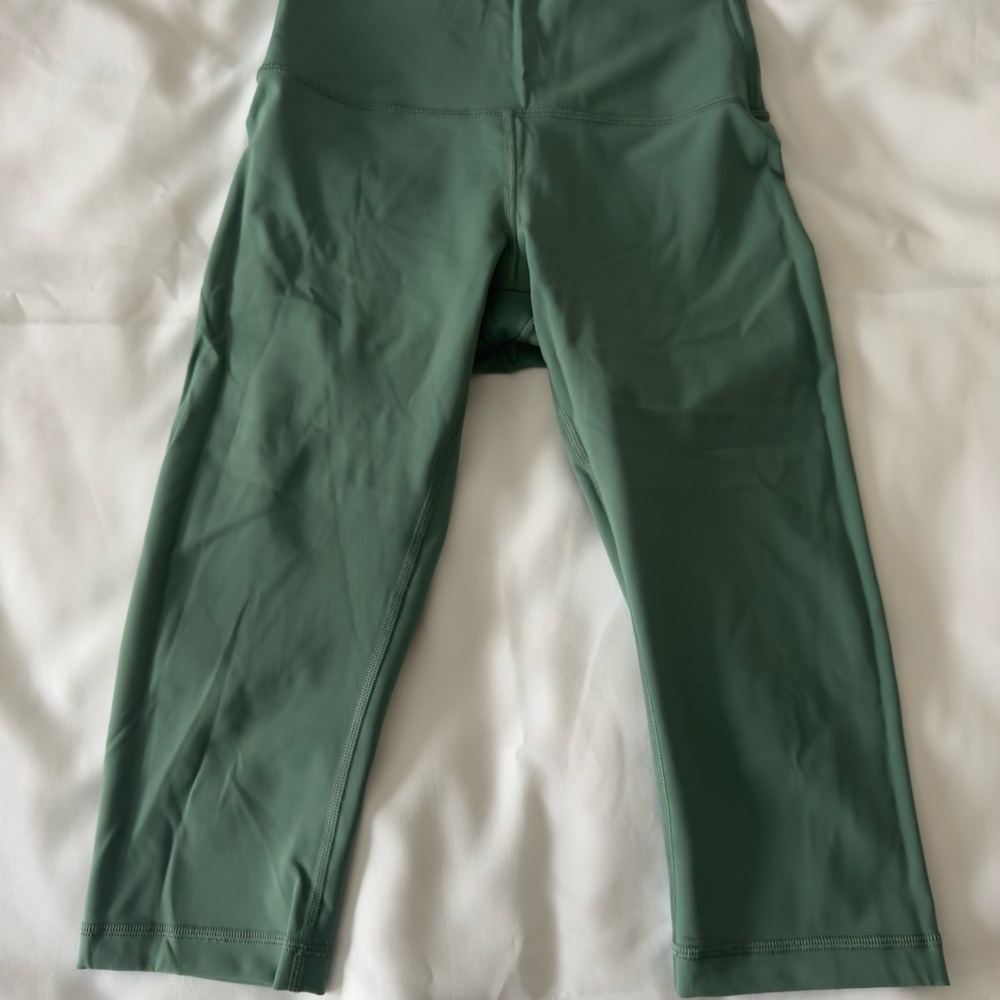 Lululemon wunder under 1/2 super cropped tights sage green
